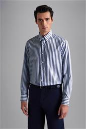 PAUL&SHARK ΑΝΔΡΙΚΟ ΠΟΥΚΑΜΙΣΟ BUTTON DOWN ΜΕ ΡΙΓΕ ΣΧΕΔΙΟ - 24413086R ΜΠΛΕ PAUL & SHARK
