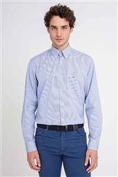 PAUL&SHARK ΑΝΔΡΙΚΟ ΠΟΥΚΑΜΙΣΟ BUTTON DOWN ΜΕ ΡΙΓΕ ΣΧΕΔΙΟ ΚΑΙ ΚΕΝΤΗΜΕΝΟ ΛΟΓΟΤΥΠΟ REGULAR FIT - C0P3003 DENIM BLUE ΑΝΟΙΧΤΟ PAUL & SHARK