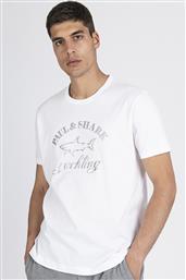 PAUL&SHARK ΑΝΔΡΙΚΟ T-SHIRT ΜΕ GRAPHIC LOGO PRINT ΚΑΙ LETTERING ΣΤΟ ΣΤΗΘΟΣ ''YACHTING'' - 11311628 ΛΕΥΚΟ PAUL & SHARK