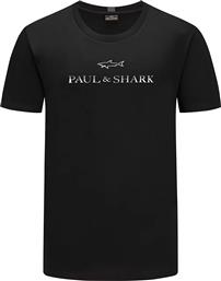 PAUL&SHARK ΑΝΔΡΙΚΟ T-SHIRT ΜΕ ΜΕΤΑΛΛΙΖΕ LOGO PRINT REGULAR FIT - 14311602 ΜΑΥΡΟ PAUL & SHARK