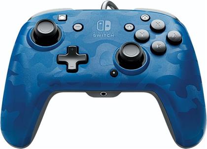 GAMING CONTROLLER WIRED NINTENDO SWITCH FACEOFF DELUXE - BLUE CAMO PDP από το PUBLIC