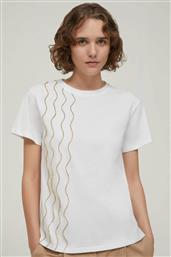ΓΥΝΑΙΚΕΙO Τ-SHIRT ΜΕ ΔΙΑΚΟΣΜΗΤΙΚΑ ΣΤΟΙΧΕΙΑ ''SOLE'' - 2521976033200 ΛΕΥΚΟ PENNYBLACK