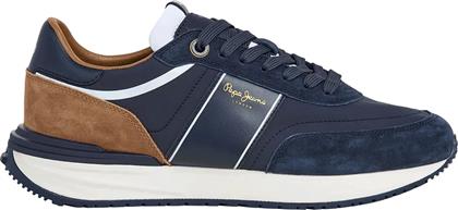 ΑΝΔΡΙΚΑ ΔΕΡΜΑΤΙΝΑ SUEDE SNEAKERS BUSTER SERIE PMS600008-595 ΜΠΛΕ PEPE JEANS
