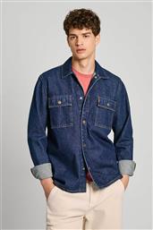 ΑΝΔΡΙΚΟ DENIM OVERSHIRT ΜΕ ΤΣΕΠΕΣ RELAXED FIT - PM308585CU4 DENIM BLUE ΣΚΟΥΡΟ PEPE JEANS