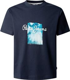 ΑΝΔΡΙΚΟ T-SHIRT ΜΕ GRAPHIC LOGO PRINT REGULAR FIT ''PRUSH'' - PM509781 ΜΠΛΕ ΣΚΟΥΡΟ PEPE JEANS