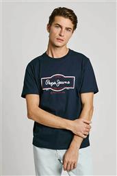 ΑΝΔΡΙΚΟ T-SHIRT ΜΕ LOGO PRINT REGULAR FIT ''DAXTON'' - PM509786 ΜΠΛΕ ΣΚΟΥΡΟ PEPE JEANS