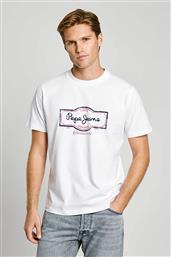 ΑΝΔΡΙΚΟ T-SHIRT ΜΕ LOGO PRINT REGULAR FIT ''DAXTON'' - PM509786 ΛΕΥΚΟ PEPE JEANS