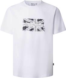 ΑΝΔΡΙΚΟ T-SHIRT ΜΕ LOGO PRINT REGULAR FIT ''FLAG'' - PM509720 ΛΕΥΚΟ PEPE JEANS