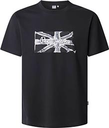 ΑΝΔΡΙΚΟ T-SHIRT ΜΕ LOGO PRINT REGULAR FIT ''FLAG'' - PM509720 ΜΑΥΡΟ PEPE JEANS