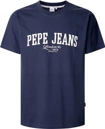 ΑΝΔΡΙΚΟ T-SHIRT ΜΕ LOGO PRINT RELAXED FIT ''DERRIL'' - PM509766 ΜΠΛΕ ΣΚΟΥΡΟ PEPE JEANS