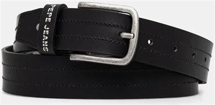 ΔΕΡΜΑΤΙΝΗ ΖΩΝΗ ELMER BELT ΧΡΩΜΑ: ΜΑΥΡΟ, PM021029 PEPE JEANS από το ANSWEAR