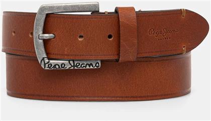 ΔΕΡΜΑΤΙΝΗ ΖΩΝΗ MOSS BELT ΧΡΩΜΑ: ΚΑΦΕ, PM021026 PEPE JEANS