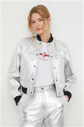 ΔΕΡΜΑΤΙΝΟ ΜΠΟΥΦΑΝ BOMBER SELENA ΧΡΩΜΑ: ΑΣΗΜΙ PL402325 PEPE JEANS