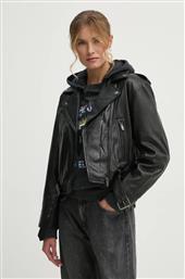 ΔΕΡΜΑΤΙΝO JACKET FRANKA ΓΥΝΑΙΚΕΙΟ, ΧΡΩΜΑ: ΜΑΥΡΟ, PL402494 PEPE JEANS