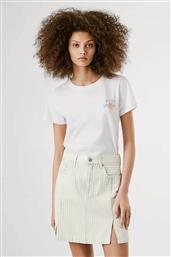 ΓΥΝΑΙΚΕΙΟ T-SHIRT ΜΕ ΚΕΝΤΗΜΕΝΟ PRINT ''AMANDA'' - PL506109 ΛΕΥΚΟ PEPE JEANS