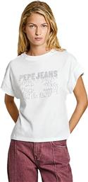 ΓΥΝΑΙΚΕΙΟ T-SHIRT ΜΕ ΣΤΡΑΣ ''LIRA'' - PL505996 ΛΕΥΚΟ PEPE JEANS