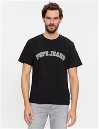 T-SHIRT CLEMENT PM509220 ΜΑΥΡΟ REGULAR FIT PEPE JEANS