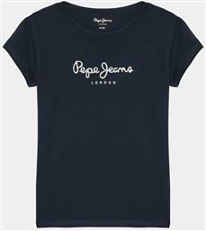 T-SHIRT HANA GLITTER PG503064 ΣΚΟΥΡΟ ΜΠΛΕ SLIM FIT PEPE JEANS