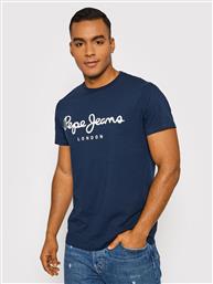 T-SHIRT ORIGINAL PM508210 ΣΚΟΥΡΟ ΜΠΛΕ SLIM FIT PEPE JEANS