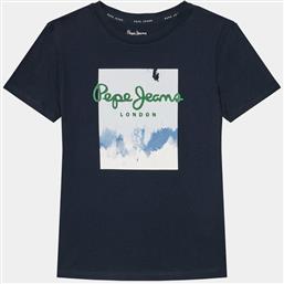 T-SHIRT RAFER PB503844 ΣΚΟΥΡΟ ΜΠΛΕ REGULAR FIT PEPE JEANS