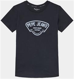 T-SHIRT REGEN PB503848 ΣΚΟΥΡΟ ΜΠΛΕ REGULAR FIT PEPE JEANS