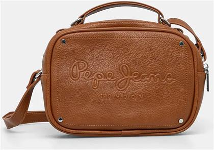 ΤΣΑΝΤΑ BASSY ICON ΧΡΩΜΑ: ΚΑΦΕ, PL031563 PEPE JEANS