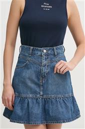 ΤΖΙΝ ΦΟΥΣΤΑ MINI SKIRT HW RUFFLE ΧΡΩΜΑ: ΜΠΛΕ, PL901209 PEPE JEANS