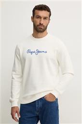 ΒΑΜΒΑΚΕΡΗ ΜΠΛΟΥΖΑ NEW JOE CREW ΧΡΩΜΑ: ΑΣΠΡΟ, PM582715 PEPE JEANS