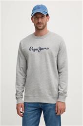 ΒΑΜΒΑΚΕΡΗ ΜΠΛΟΥΖΑ NEW JOE CREW ΧΡΩΜΑ: ΓΚΡΙ, PM582715 PEPE JEANS