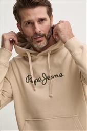 ΒΑΜΒΑΚΕΡΗ ΜΠΛΟΥΖΑ NEW JOE HOODIE ΧΡΩΜΑ: ΜΠΕΖ, ΜΕ ΚΟΥΚΟΥΛΑ, PM582716 PEPE JEANS