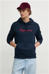 ΒΑΜΒΑΚΕΡΗ ΜΠΛΟΥΖΑ NEW JOE HOODIE ΧΡΩΜΑ: ΝΑΥΤΙΚΟ ΜΠΛΕ, ΜΕ ΚΟΥΚΟΥΛΑ, PM582716 PEPE JEANS