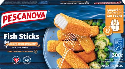 FISH STICKS ΑΠΟ ΦΙΛΕΤΟ ΜΠΑΚΑΛΙΑΡΟΥ ΧΩΡΙΣ ΓΛΟΥΤΕΝΗ (300GR) PESCANOVA