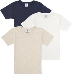 T-SHIRT ΜΕ ΚΟΝΤΑ ΜΑΝΙΚΙΑ 3 TEE SHIRTS MC PETIT BATEAU