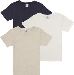 T-SHIRT ΜΕ ΚΟΝΤΑ ΜΑΝΙΚΙΑ 3 TEE SHIRTS MC PETIT BATEAU