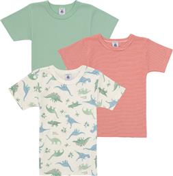 T-SHIRT ΜΕ ΚΟΝΤΑ ΜΑΝΙΚΙΑ 3 TEE SHIRTS MC PETIT BATEAU