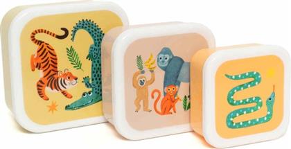 LUNCH BOX ΣΕΤ 3ΤΜΧ ΠΛΑΣΤΙΚΟ UPSIDE DOWN ANIMALS PTM-LB56 - - PTM-LB56 PETIT MONKEY