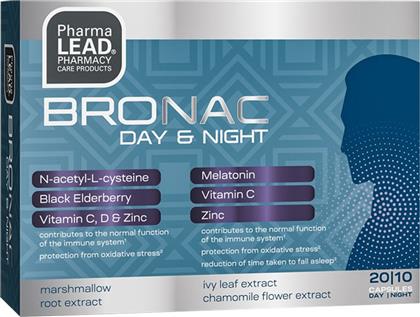 BRONAC DAY & NIGHT ΣΥΜΠΛΗΡΩΜΑ ΔΙΑΤΡΟΦΗΣ ΒΙΤΑΜΙΝΩΝ, ΜΕΤΑΛΛΩΝ, ΜΕΛΑΤΟΝΙΝΗΣ & ΕΚΧΥΛΙΣΜΑΤΟΣ ΒΟΤΑΝΩΝ ΓΙΑ ΤΗ ΦΥΣΙΟΛΟΓΙΚΗ ΛΕΙΤΟΥΡΓΙΑ ΤΟΥ ΑΝΟΣΟΠΟΙΗΤΙΚΟΥ ΣΥΣΤΗΜΑΤΟΣ & ΚΑΛΥΤΕΡΟ ΥΠΝΟ ΜΕ ΑΝΤΙΟΞΕΙΔΩΤΙΚΕΣ ΙΔΙΟΤΗΤΕΣ 20/10CAPS PHARMALEAD