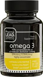 OMEGA 3 FISH OIL 1200MG, EPA 500MG & DHA 250MG ΣΥΜΠΛΗΡΩΜΑ ΔΙΑΤΡΟΦΗΣ ΜΕ ΩΜΕΓΑ 3 ΛΙΠΑΡΑ ΟΞΕΑ ΥΨΗΛΗΣ ΣΥΓΚΕΝΤΡΩΣΗΣ ΓΙΑ ΤΗ ΣΩΣΤΗ ΛΕΙΤΟΥΡΓΙΑ ΤΗΣ ΚΑΡΔΙΑΣ, ΤΟΥ ΕΓΚΕΦΑΛΟΥ & ΤΩΝ ΜΑΤΙΩΝ 30 SOFT.CAPS PHARMALEAD