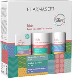 PHARMASPET PROMO KIDS SOFT HAIR SHAMPOO 400ML & EXTRA MILD DEO ROLL-ON 50ML & X-LICE PROTECTIVE LOTION 100ML PHARMASEPT