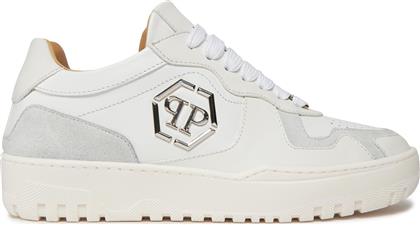 ΑΘΛΗΤΙΚΑ MIX LEATHER LO TOP SNEAKERS SADS USC0545 PLE010N 01 ΛΕΥΚΟ PHILIPP PLEIN