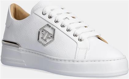ΔΕΡΜΑΤΙΝΑ ΑΘΛΗΤΙΚΑ ΠΑΠΟΥΤΣΙΑ NAPPA LO-TOP MONOGRAM ΧΡΩΜΑ: ΑΣΠΡΟ, USC0665 PLE010N 01 PHILIPP PLEIN