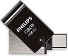 2-IN-1 128GB USB 3.1 + TYPE-C OTG FLASH DRIVE MIDNIGHT BLACK FM12DC152B/00 PHILIPS