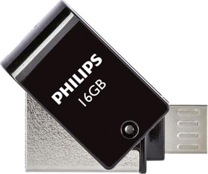 2-IN-1 16GB USB 2.0 STICK ΜΕ ΣΥΝΔΕΣΗ MICRO USB-B ΜΑΥΡΟ PHILIPS