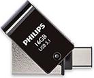 2-IN-1 16GB USB 3.1 + TYPE-C OTG FLASH DRIVE MIDNIGHT BLACK FM16DC152B/00 PHILIPS