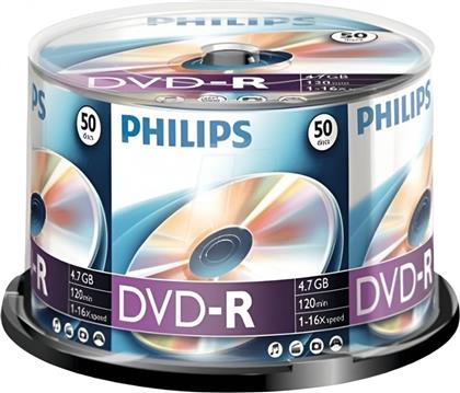 ΔΙΣΚΟΙ CD/DVD DVD-R 4.7 GB 50ΤΜΧ PHILIPS
