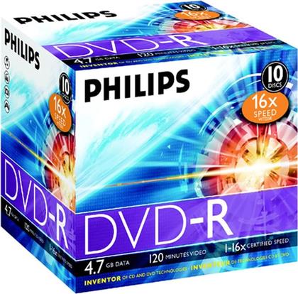 ΔΙΣΚΟΙ CD/DVD DVD-R 4.7GB 10 ΤΜΧ PHILIPS