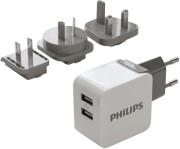DLP2220/10 USB TRAVEL CHARGER 2X USB 5V/3.1A PHILIPS από το e-SHOP