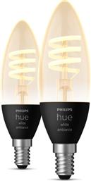 ΕΞΥΠΝΗ ΛΑΜΠΑ HUE CANDLE E14 2 ΤΜΧ - ΡΥΘΜΙΖΟΜΕΝΟ ΛΕΥΚΟ PHILIPS