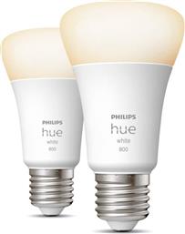 ΕΞΥΠΝΗ ΛΑΜΠΑ PHILIPS HUE E27 ΛΕΥΚΟ 2 PACK