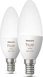 HUE LED LAMP E14 2-PACK 5.3W 320LM WHITE COLOR AMBIANCE PHILIPS από το e-SHOP